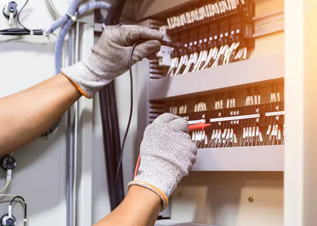 Testes elétricos e identificação de circuitos.
